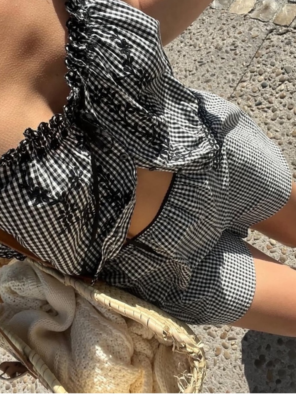 New Doen Larena La Maddalena Gingham Shorts XS